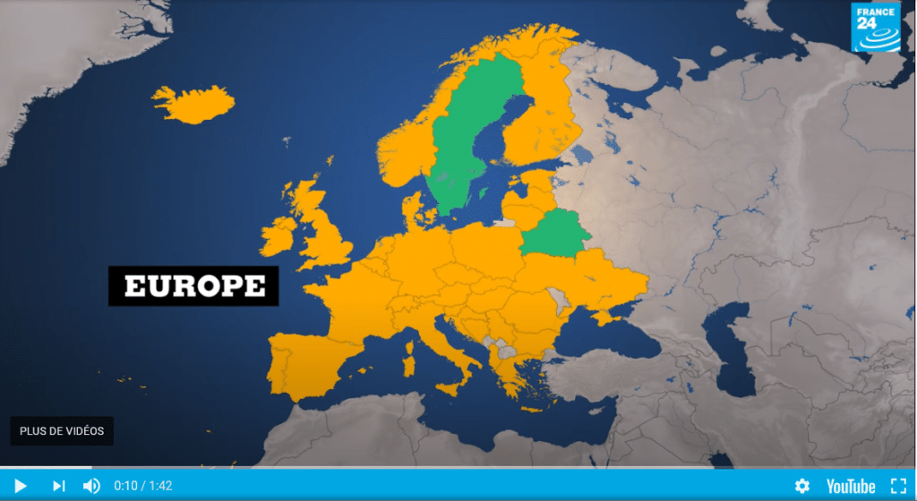 Source : France 24 https://www.france24.com/fr/video/20200603-covid19-carte-mondiale-deconfinement le 3 juin 2020
